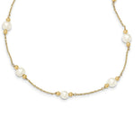 Load image into Gallery viewer, 14K Yellow Gold and Fresh Water Cultured Pearl/Bead Necklace  length: 18 inches
