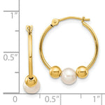 Load image into Gallery viewer, 14K Polished Hoop with (5-6mm) Freshwater Cultured Pearl Earrings
