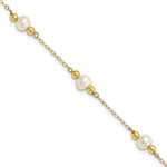 Load image into Gallery viewer, 7.5" Length Bracelet 14K Gold and Fresh Water Cultured Pearl/Bead Bracelet

