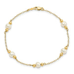 Load image into Gallery viewer, 7.5" Length Bracelet 14K Gold and Fresh Water Cultured Pearl/Bead Bracelet
