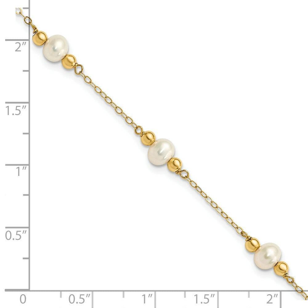 7.5" Length Bracelet 14K Gold and Fresh Water Cultured Pearl/Bead Bracelet