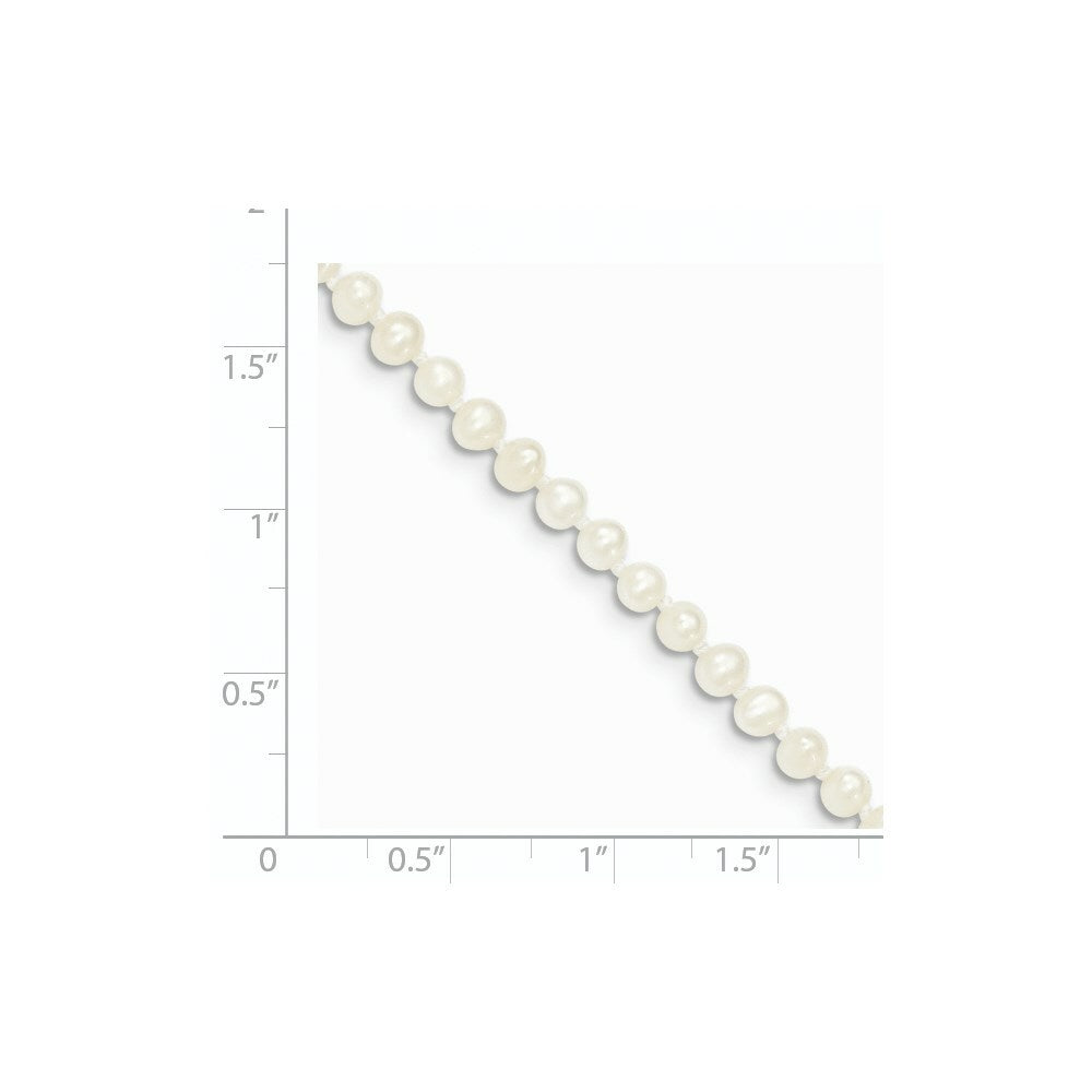 14K Yellow Gold 3-4mm White Freshwater Cultured Pearl Necklace  length: 12 inches
