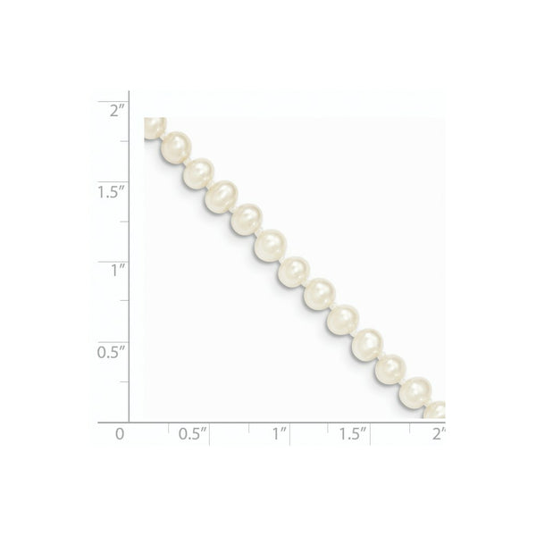 14K Yellow Gold 4-5mm Egg White Freshwater Cultured Pearl Necklace  length: 16 inches