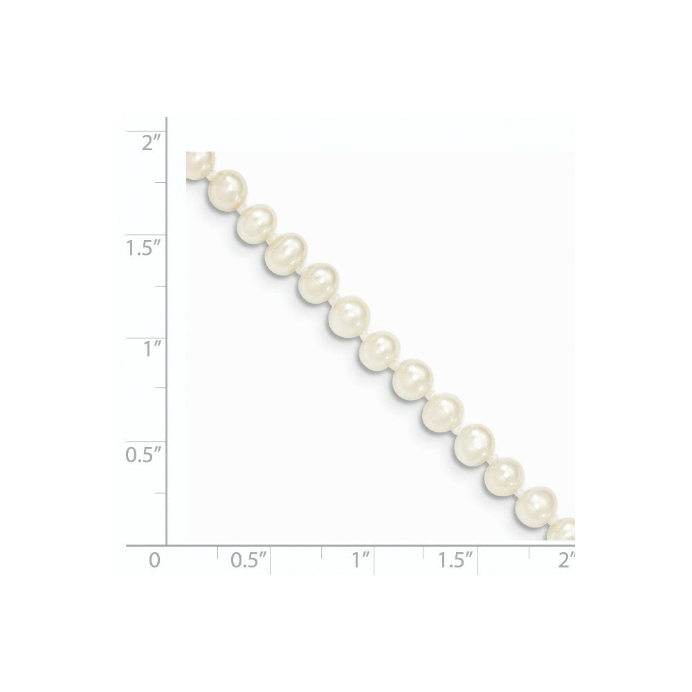 14K Yellow Gold 4-5mm Egg White Freshwater Cultured Pearl Girls Bracelet  length: 5 inches