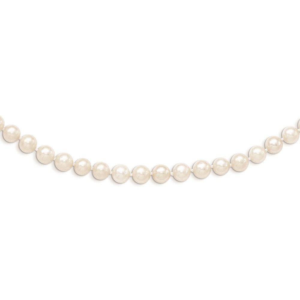 14K Yellow Gold 5-6mm Egg Freshwater Cultured Pearl White Necklace  length: 14 inches