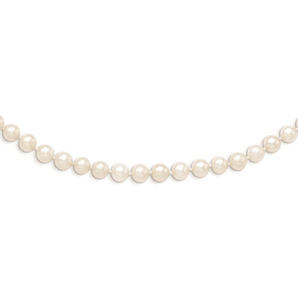 14K Yellow Gold 5-6mm Egg Freshwater Cultured Pearl White Necklace  length: 14 inches