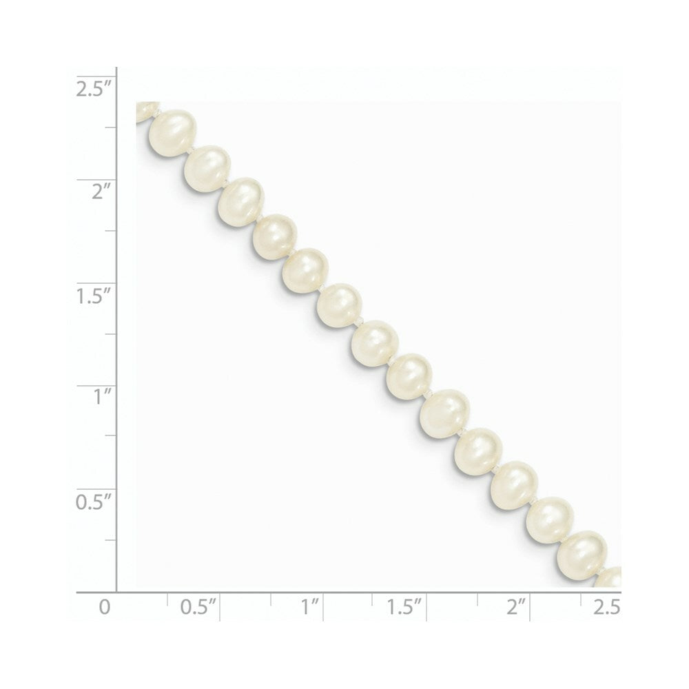 14K Yellow Gold 5-6mm Egg White Freshwater Cultured Pearl Girls Bracelet  length: 5 inches