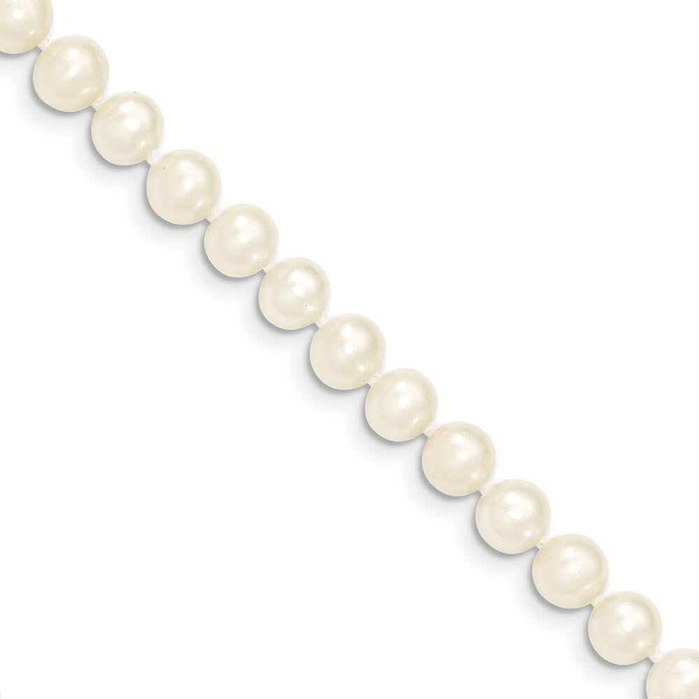 14K Yellow Gold 6-7mm Egg White Freshwater Cultured Pearl Necklace  length: 16 inches