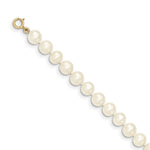 Load image into Gallery viewer, 14K Yellow Gold 6-7mm Egg White Freshwater Cultured Pearl Girls Bracelet  length: 4 inches
