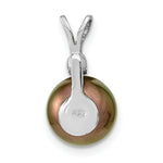 Load image into Gallery viewer, 14k White Gold 9-10mm Black Tahitian Cultured Pearl Diamond Pendant
