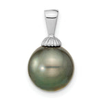 Load image into Gallery viewer, 14k White Gold 10-11mm Black Tahitian Cultured Pearl Pendant
