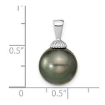 Load image into Gallery viewer, 14k White Gold 11-12mm Black Tahitian Cultured Pearl Pendant
