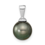 Load image into Gallery viewer, 14k White Gold 9-10mm Black Tahitian Cultured Pearl Pendant
