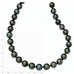 Load image into Gallery viewer, 14k White Gold 10-12mm Off-round Black Tahitian Cultured Pearl Grad. Neck  length: 19 inches
