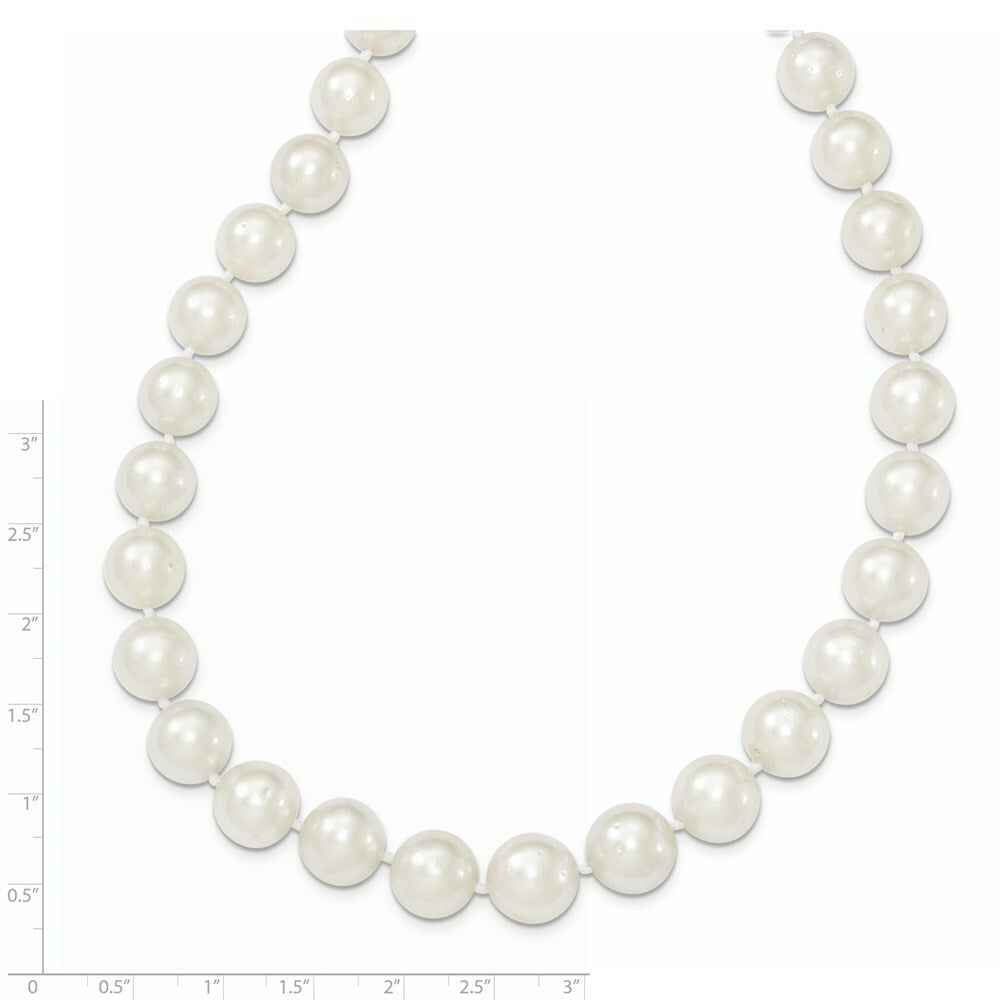 14K Yellow Gold 9.5-12mm Round White South Sea Cultured Pearl Graduate Necklace  length: 18 inches