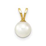 Load image into Gallery viewer, 14K Yellow Gold 6-7mm White Saltwater Akoya Cultured Pearl Pendant
