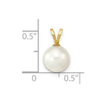 Load image into Gallery viewer, 14k Yellow Gold 8-9mm Round White Saltwater Akoya Cultured Pearl Pendant

