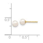 Load image into Gallery viewer, 14K Yellow Gold 4-5mm Round White Saltwater Akoya Cultured Pearl Post Earrings
