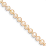 Load image into Gallery viewer, 14K Yellow Gold 5-6mm Egg Pink Freshwater Cultured Pearl Girls Bracelet  length: 4 inches

