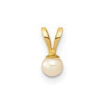 Load image into Gallery viewer, 14K Yellow Gold 3-4mm Round Pink Freshwater Cultured Pearl Pendant
