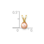 Load image into Gallery viewer, 14K Yellow Gold 4-5mm Round Pink Freshwater Cultured Pearl Pendant

