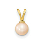 Load image into Gallery viewer, 14K Yellow Gold 5-6mm Round Pink Freshwater Cultured Pearl Pendant
