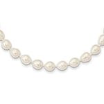 Load image into Gallery viewer, 14K Yellow Gold 7-7.5mm White Rice Freshwater Cultured Pearl Necklace  length: 18 inches
