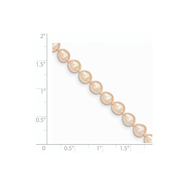 14K Yellow Gold 5-6mm Pink Freshwater Cultured Rice Pearl Girls Bracelet  length: 4 inches