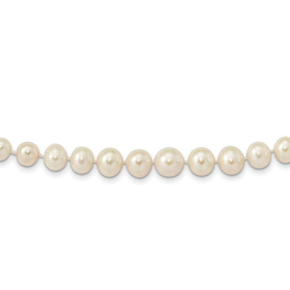14K Yellow Gold 7-11mm White Freshwater Cultured Pearl Graduated Necklace  length: 18 inches