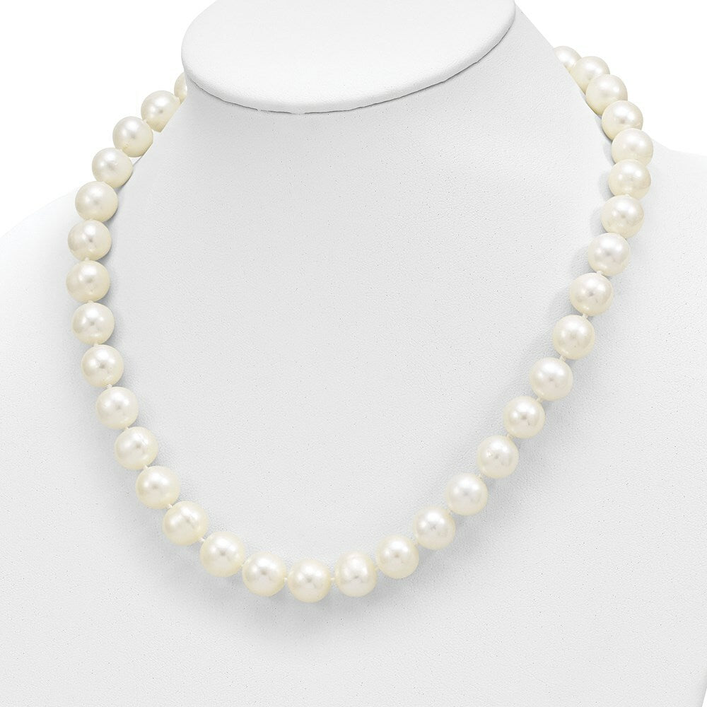 14K Yellow Gold 11-12mm White Freshwater Cultured Pearl Fancy Necklace  length: 18 inches