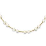 Load image into Gallery viewer, 14K Yellow Gold Bead and 6-7mm White Freshwater Cultured Pearl Necklace  length: 18 inches
