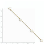 Load image into Gallery viewer, 14K Yellow Gold 6-7mm White Freshwater Cultured Pearl 6-Station Anklet  length: 9 inches
