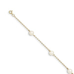 Load image into Gallery viewer, 14K Yellow Gold 6-7mm White Freshwater Cultured Pearl 6-Station Anklet  length: 9 inches
