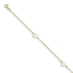 Load image into Gallery viewer, 14K Yellow Gold 5-6mm White Freshwater Cultured Pearl 3-Station Bracelet  length: 7.25 inches
