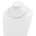 Load image into Gallery viewer, 14k White Gold Bead and 6-7mm White Freshwater Cultured Pearl Necklace  length: 18 inches
