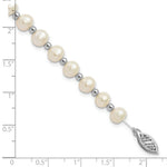 Load image into Gallery viewer, 14k White Gold Bead and 6-7mm White Freshwater Cultured Pearl Bracelet  length: 7 inches
