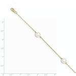 Load image into Gallery viewer, 14K Yellow Gold 7-8mm White Freshwater Cultured Pearl 3-Station Bracelet  length: 7.25 inches
