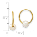Load image into Gallery viewer, 14K Yellow Gold 5-6mm White Freshwater Cultured Pearl Endless Hoop Earrings
