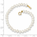 Load image into Gallery viewer, 14K Yellow Gold Children's 3-4mm White Freshwater Cultured Pearl Girls Bracelet  length: 6 inches

