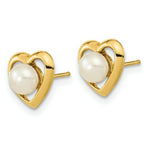 Load image into Gallery viewer, 14K Yellow Gold 4-5mm White Button Freshwater Cultured Pearl Post Earrings
