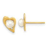 Load image into Gallery viewer, 14K Yellow Gold 3-4mm White Button Freshwater Cultured Pearl Post Earrings

