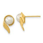 Load image into Gallery viewer, 14K Yellow Gold 5-6mm White Button Freshwater Cultured Pearl Post Earrings
