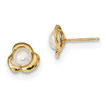 Load image into Gallery viewer, 14K Yellow Gold 5-6mm White Button Freshwater Cultured Pearl Post Earrings
