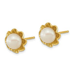 Load image into Gallery viewer, 14K Yellow Gold 5-6mm White Button Freshwater Cultured Pearl Post Earrings
