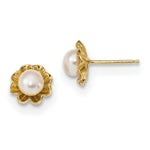 Load image into Gallery viewer, 14K Yellow Gold 5-6mm White Button Freshwater Cultured Pearl Post Earrings
