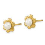 Load image into Gallery viewer, 14K Yellow Gold 3-4mm White Button Freshwater Cultured Pearl Post Earrings
