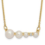 Load image into Gallery viewer, 14K Yellow Gold w/ Freshwater Cultured Pearl &amp; Diamond Necklace  length: 17 inches
