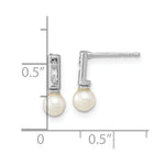 Load image into Gallery viewer, 14K White Gold w/ Freshwater Cultured Pearl &amp; Diamond Post Dangle Earrings
