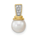 Load image into Gallery viewer, 14k Yellow Gold Diamond &amp; Freshwater Cultured Pearl Polished Pendant
