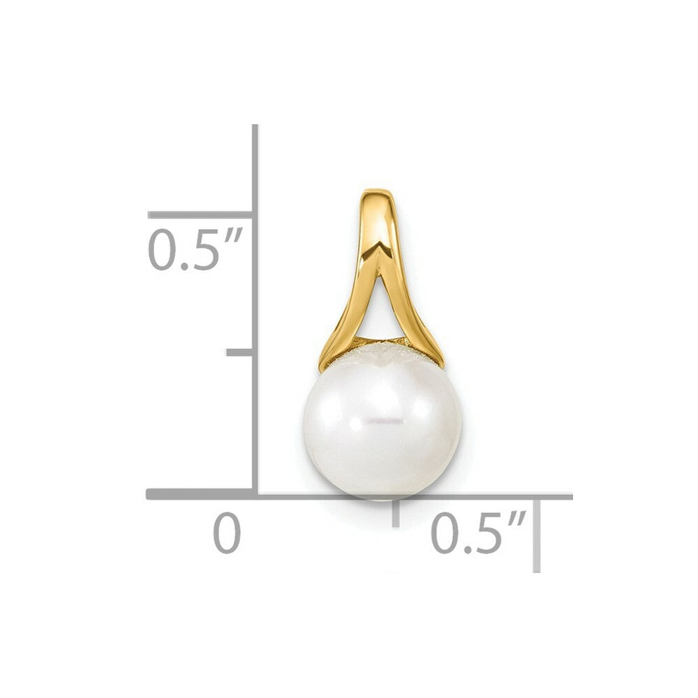 14K Yellow Gold Freshwater Cultured Pearl Polished Pendant